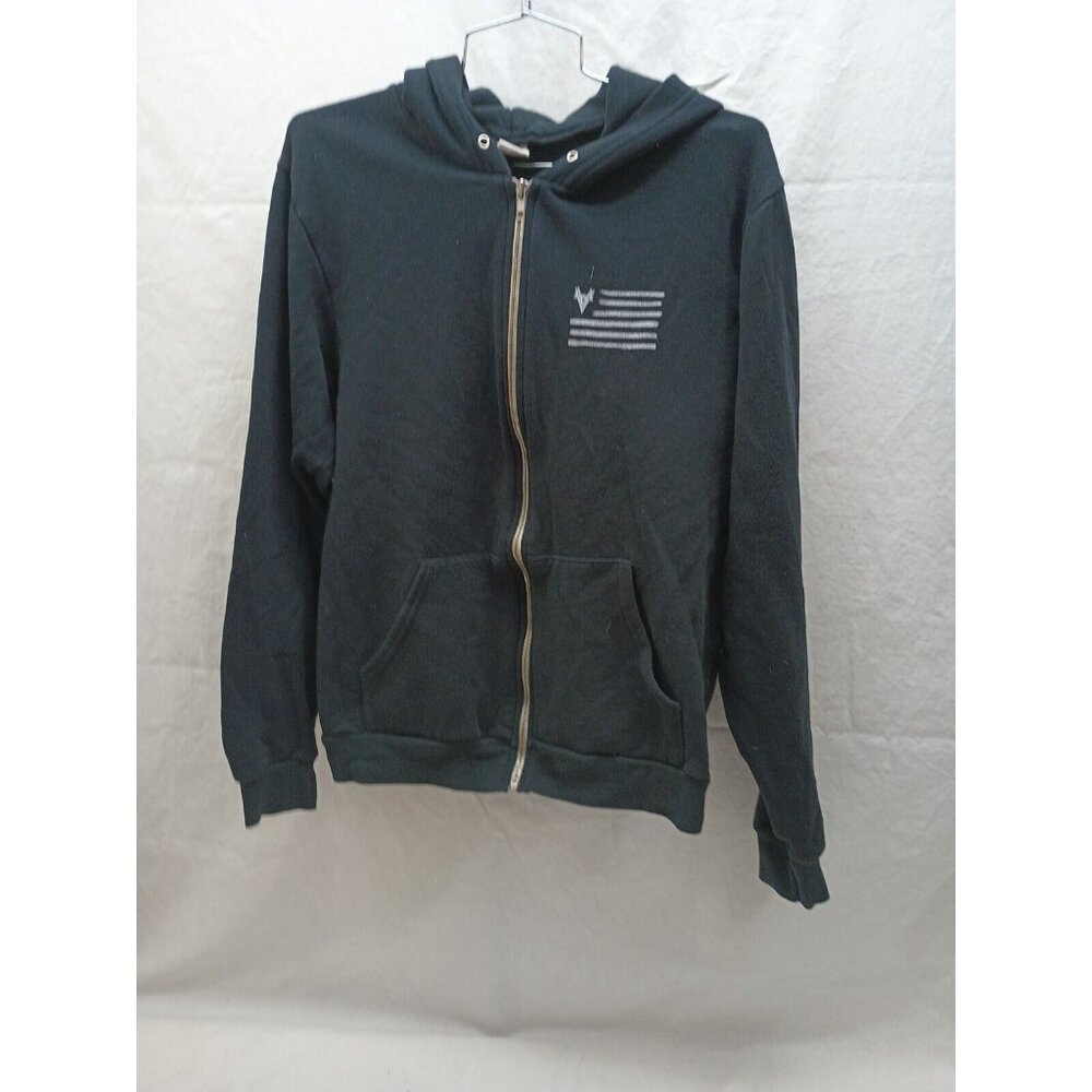F497 American Apparel  Full Zip Hoodie "All Rise For The Anthem" Vertical Flag